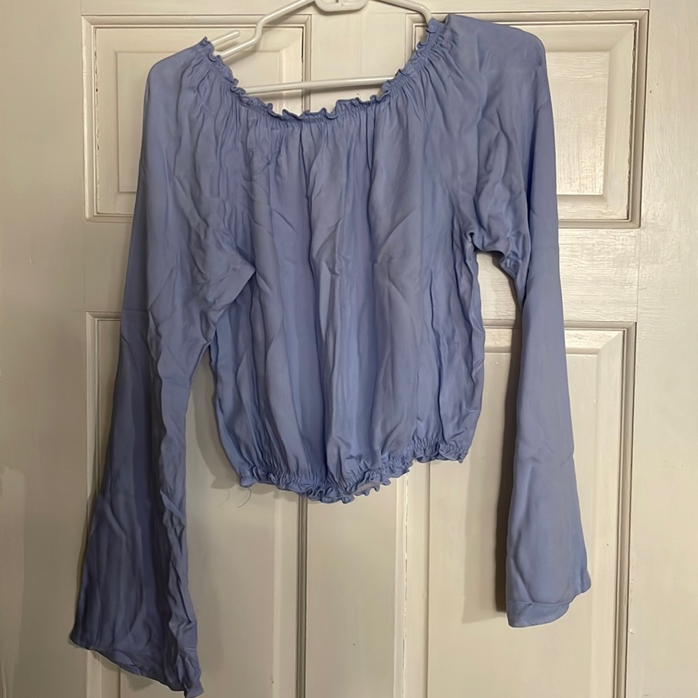 Light blue crop top